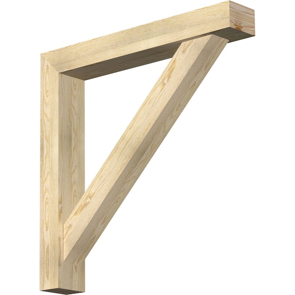 Ekena Millwork Traditional Block Rough Sawn Bracket w/ Offset Brace, Douglas Fir, 6"W x 38"D x 38"H BKT0604X38X38TRA05RDF - main
